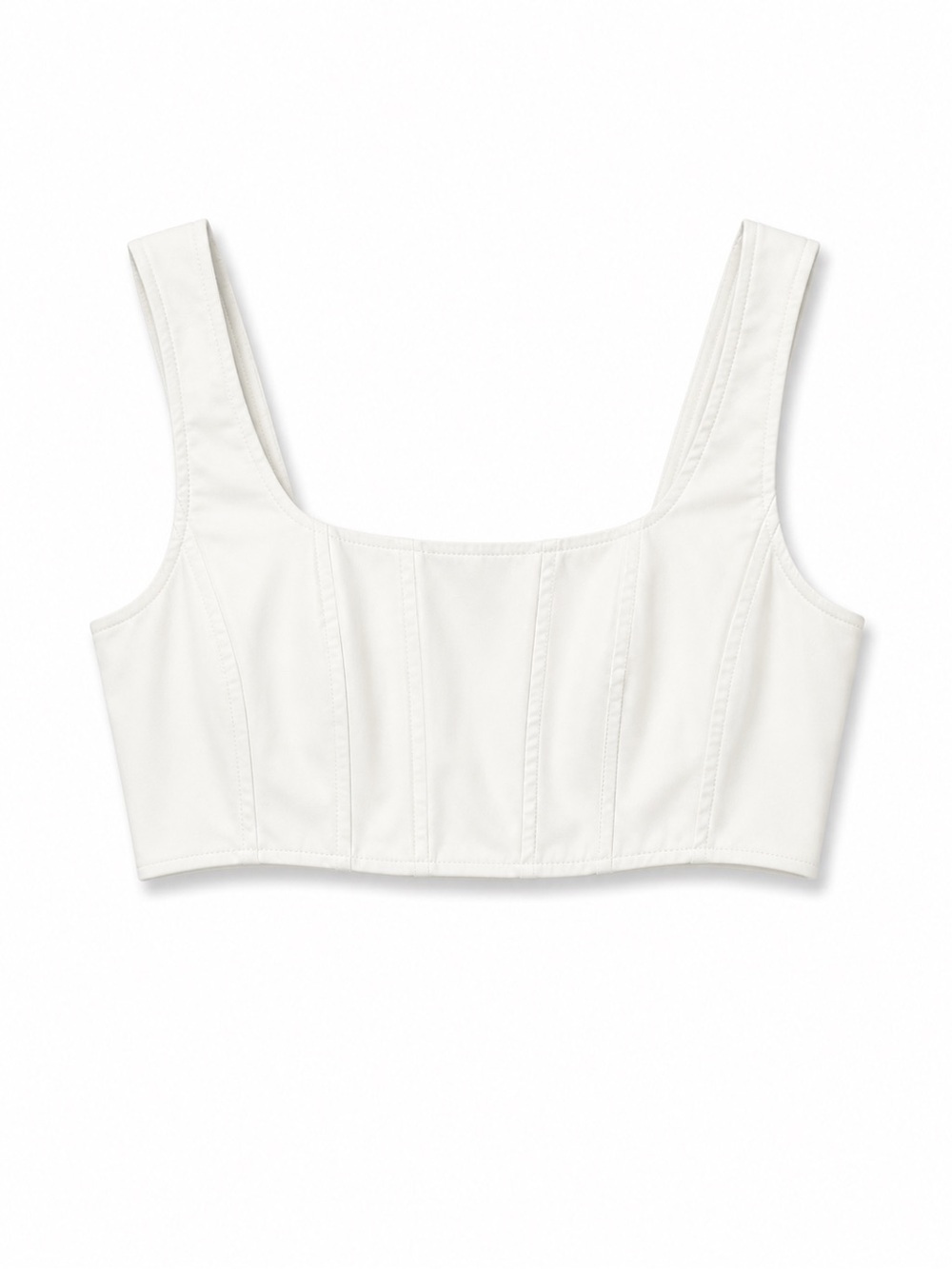 NWT STAUD White Cropped Corset Tank Top